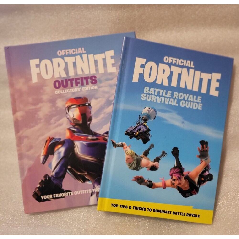 Lot of 2 Official Fortnite Hardcover Books Battle Royale Survival & Outfits...